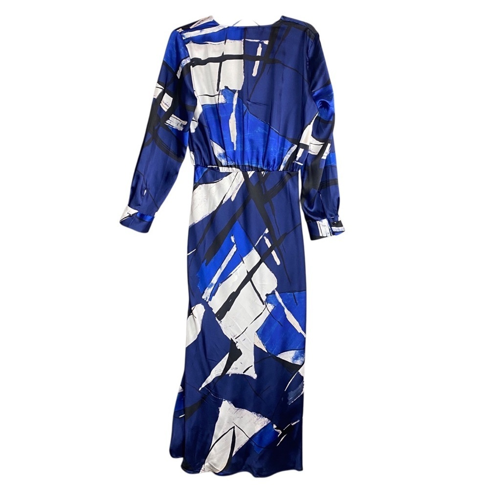 Zara abstract printed long sleeve midi maxi dress size L - Picture 2 of 7